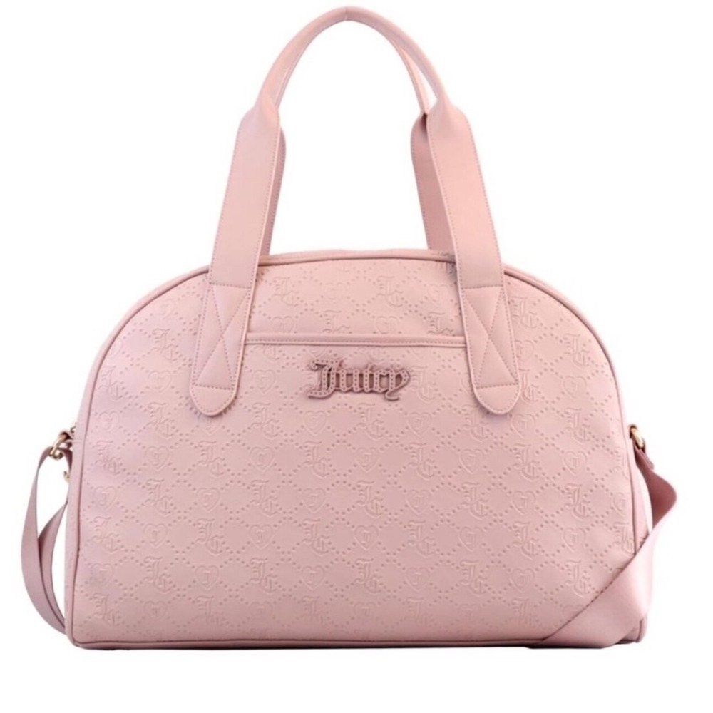 Juicy Couture Semi Charmed Embossed Weekender Duffel Bag Travel Tote Handbag